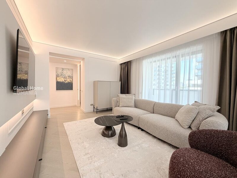 Cortina North Pipera, first rent, 3 rooms apartment + 2 parking + terrace.